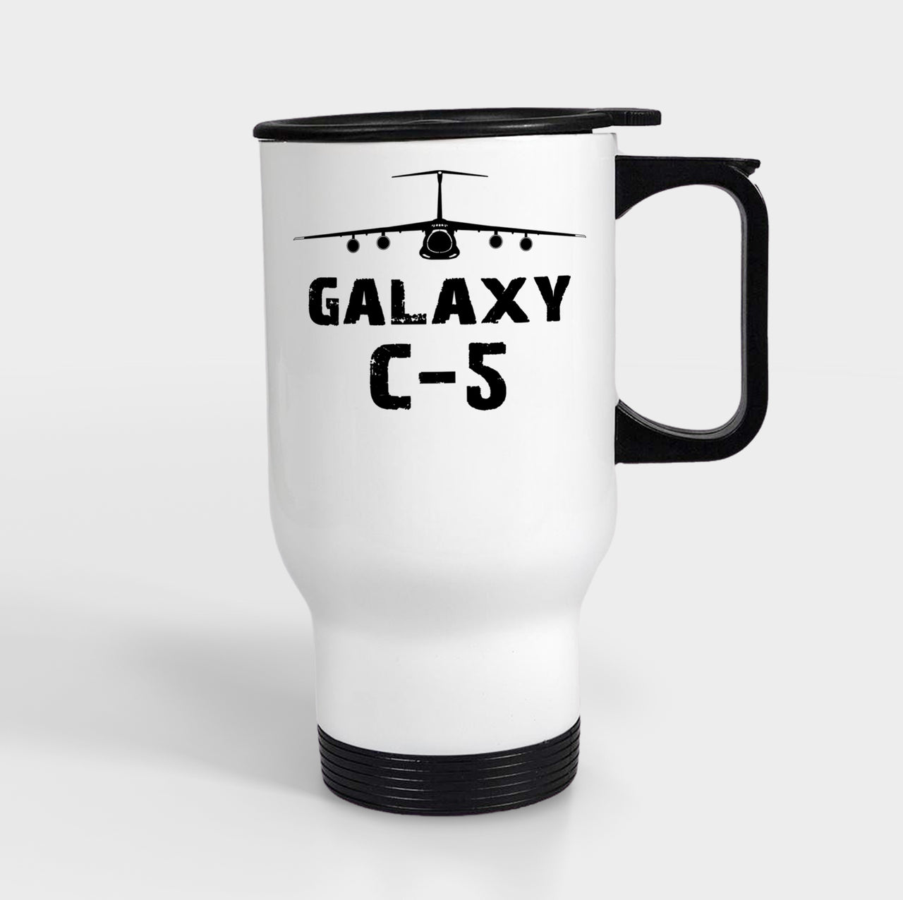 Galaxy C-5 & Plane Designed Travel Mugs (With Holder)