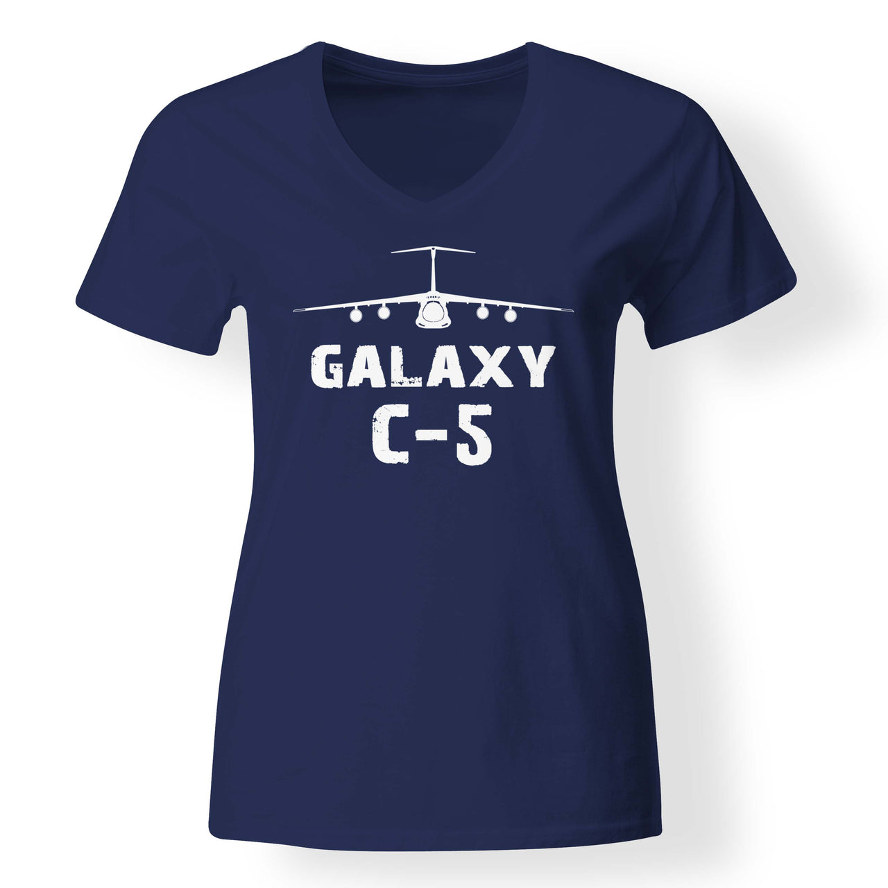 Galaxy C-5 & Plane Designed V-Neck T-Shirts