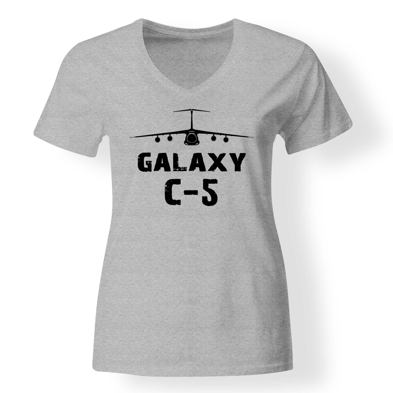 Galaxy C-5 & Plane Designed V-Neck T-Shirts