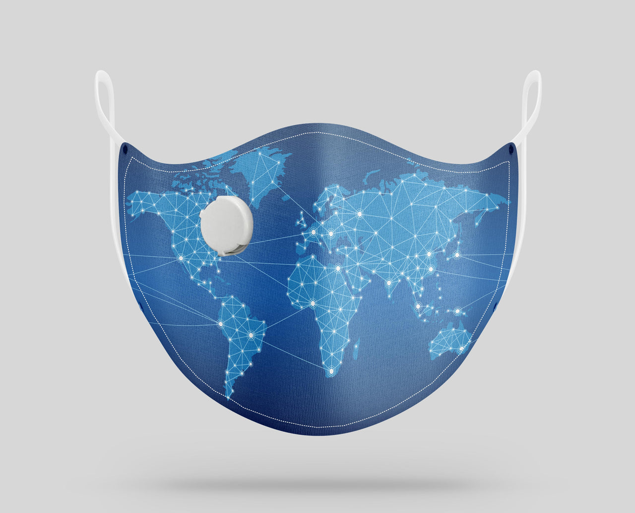 Global Network Map Designed Face Masks