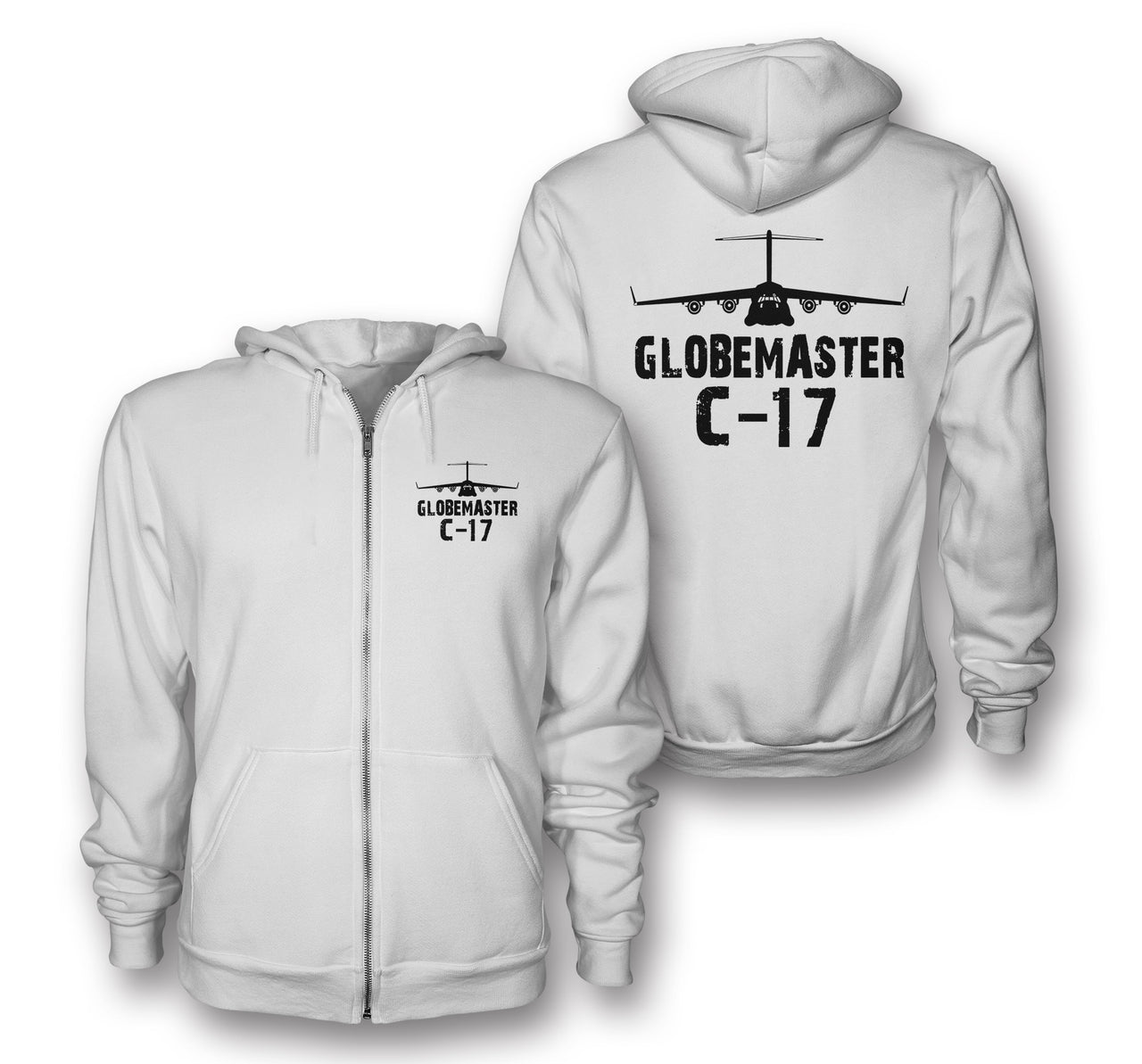 GlobeMaster C-17 & Plane Designed Zipped Hoodies