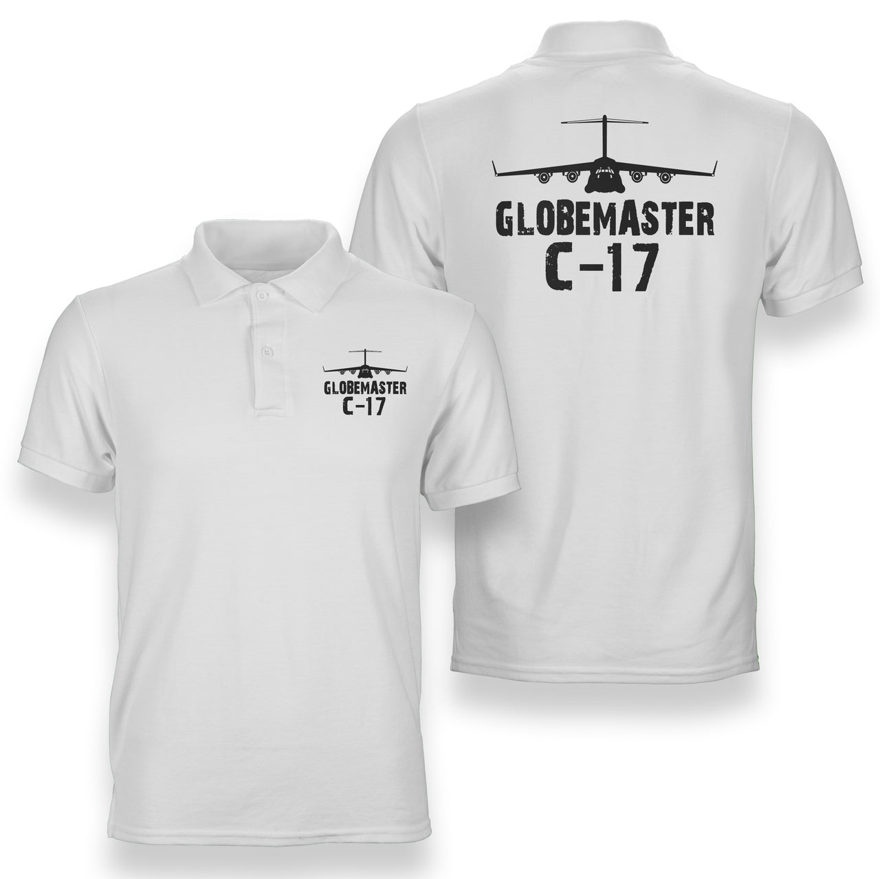 GlobeMaster C-17 & Plane Designed Double Side Polo T-Shirts