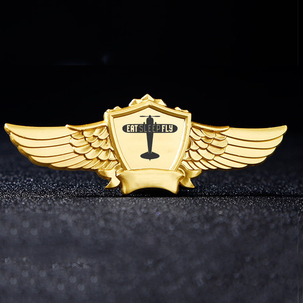 Eat Sleep Fly & Propeller Designed Badges