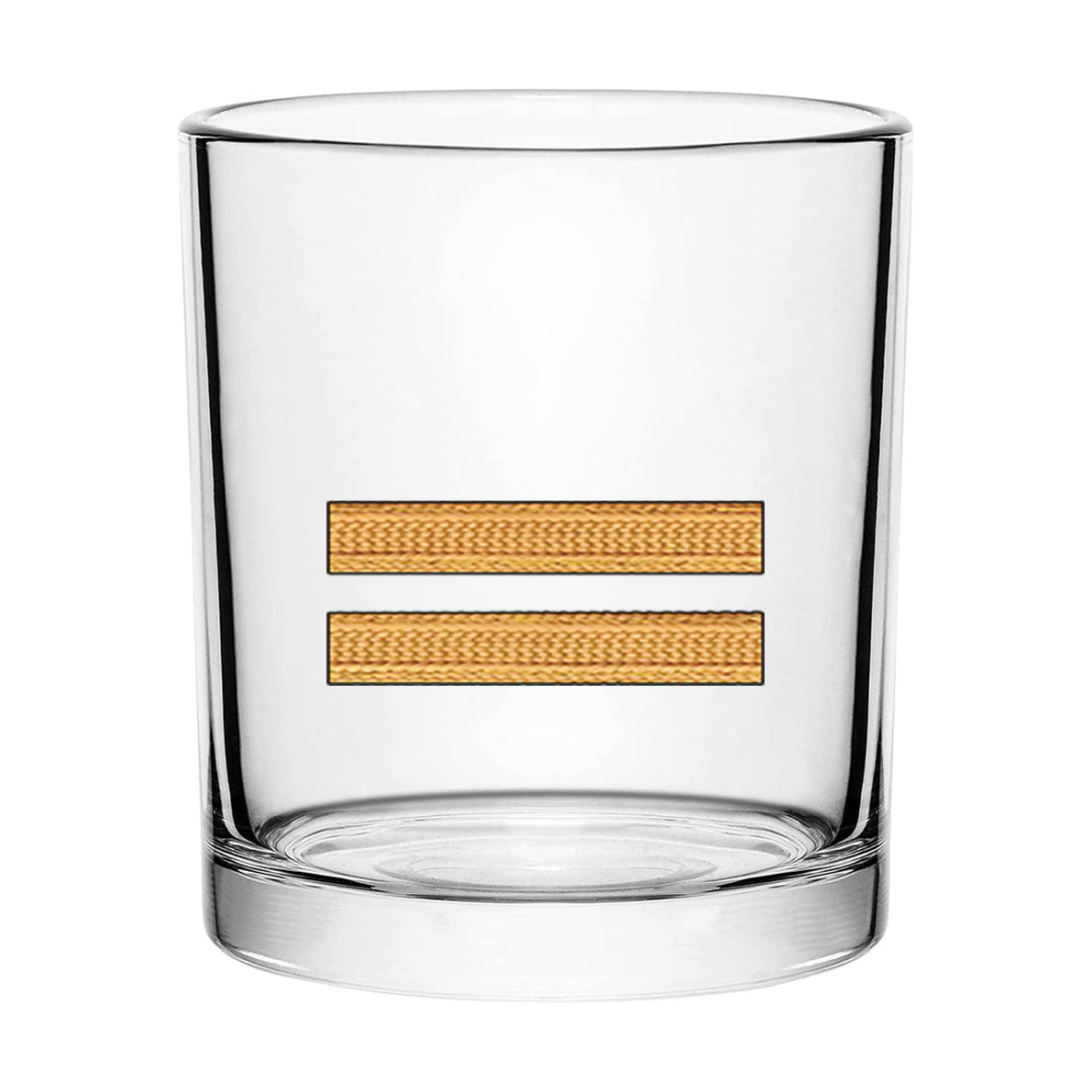 Golden Pilot Epaulettes (2 Lines) Designed Special Whiskey Glasses