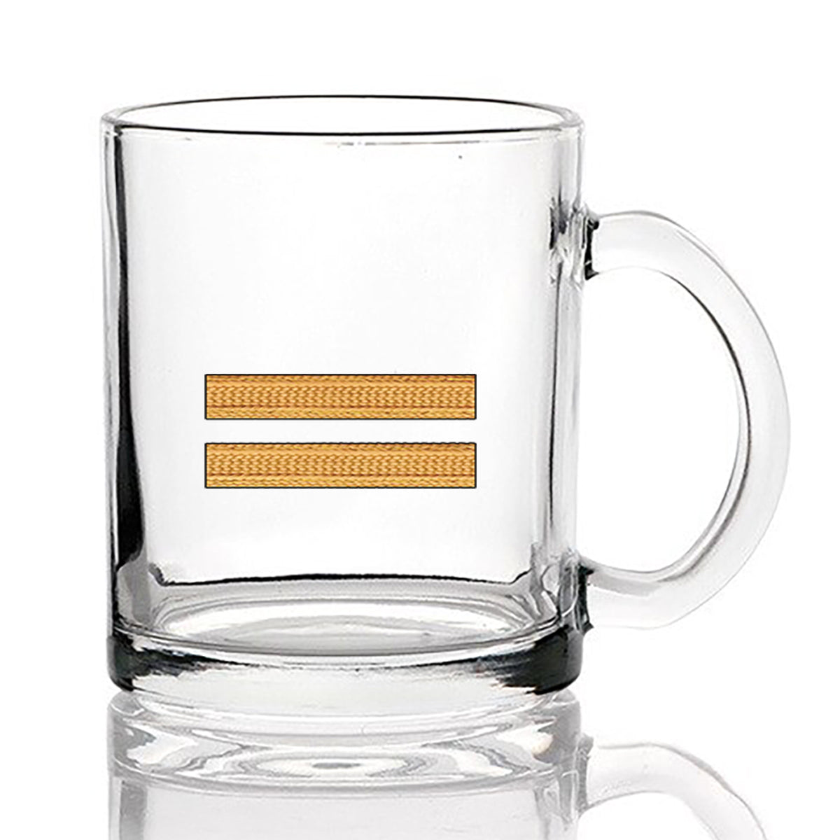 Golden Pilot Epaulettes (2 Lines) Designed Coffee & Tea Glasses
