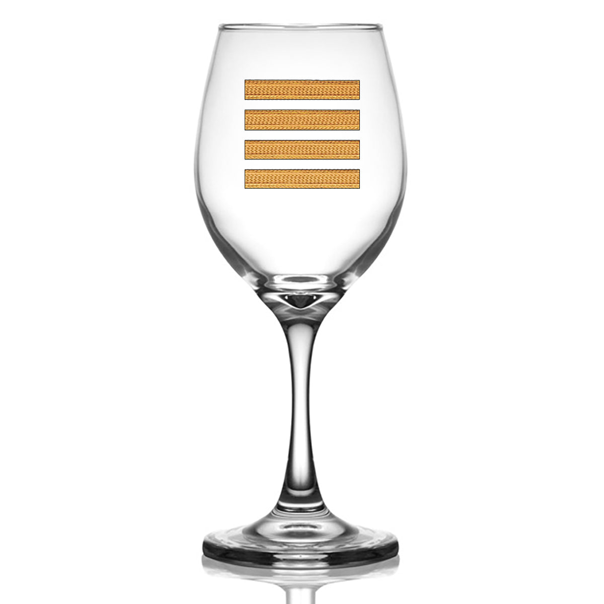 Golden Pilot Epaulettes (4 Lines) Designed Wine Glasses