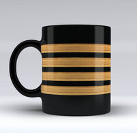 Thumbnail for Golden Pilot Epaulettes Designed Black Mugs