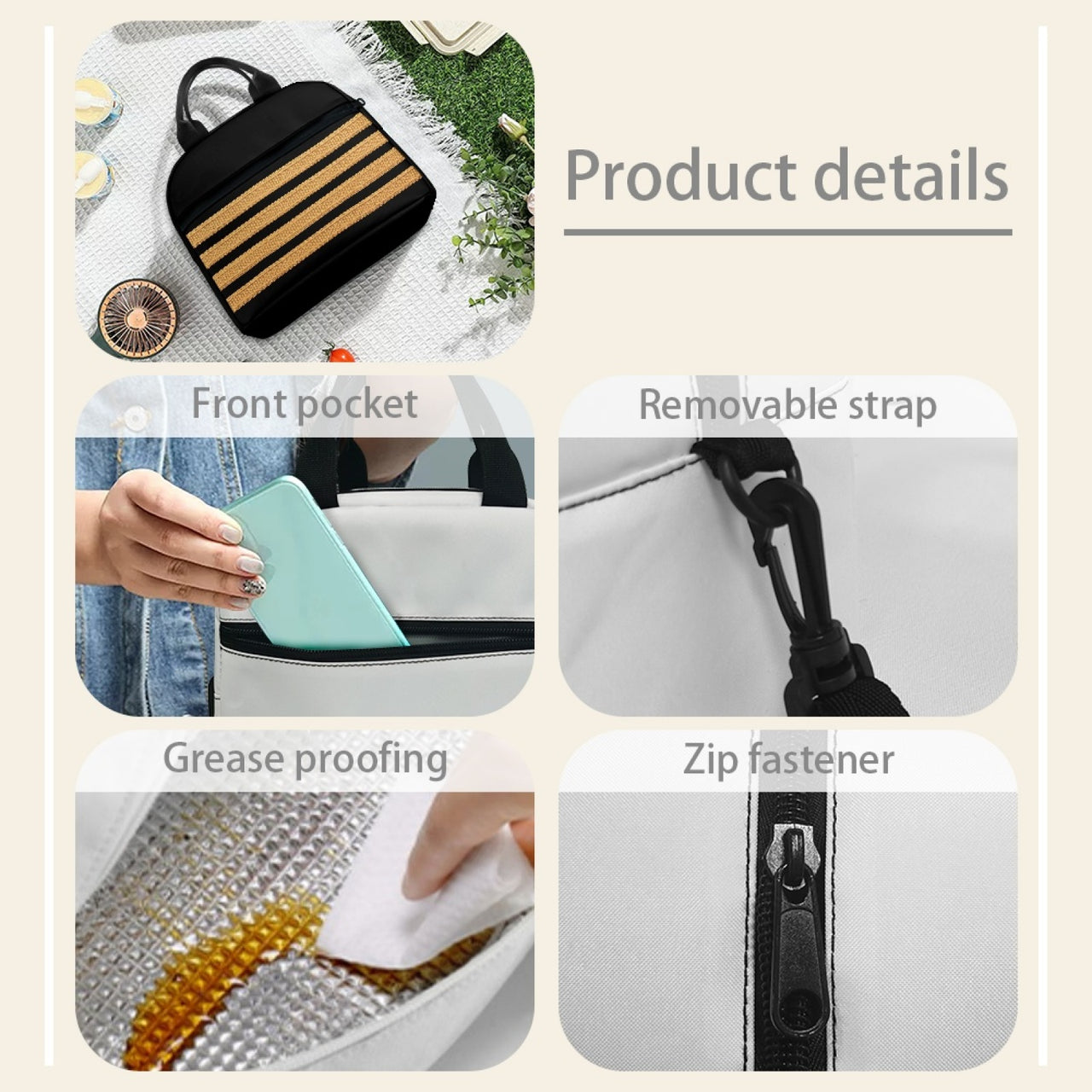 Golden Pilot Epaulettes (4,3,2 Lines) Designed Lunch Bags