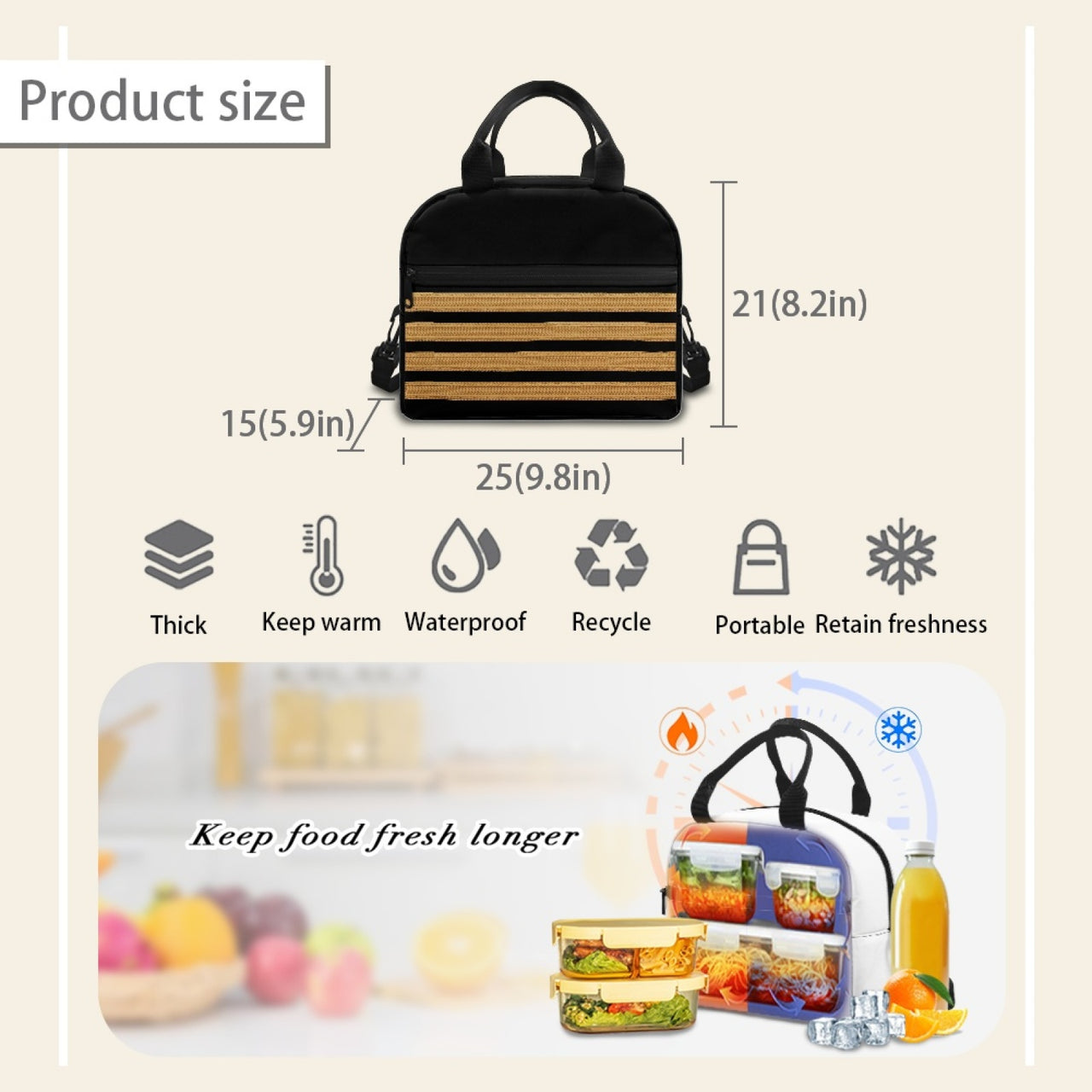 Golden Pilot Epaulettes (4,3,2 Lines) Designed Lunch Bags