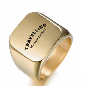 Travelling All Around The World Designed Men Rings