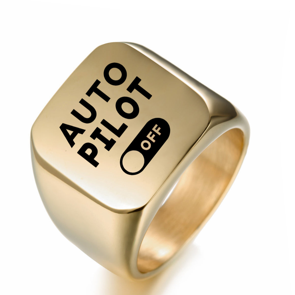 Auto Pilot Off Designed Men Rings