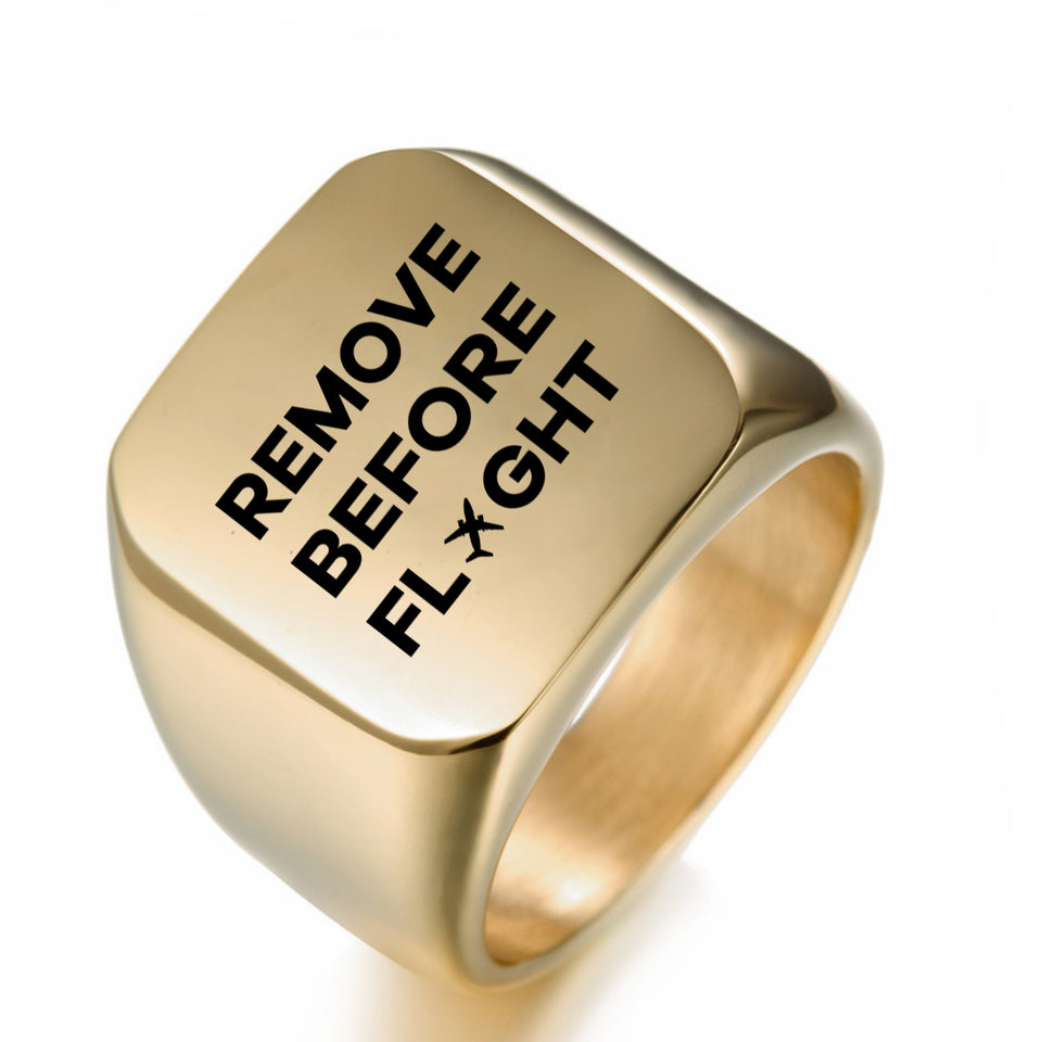 Remove Before Flight Designed Men Rings