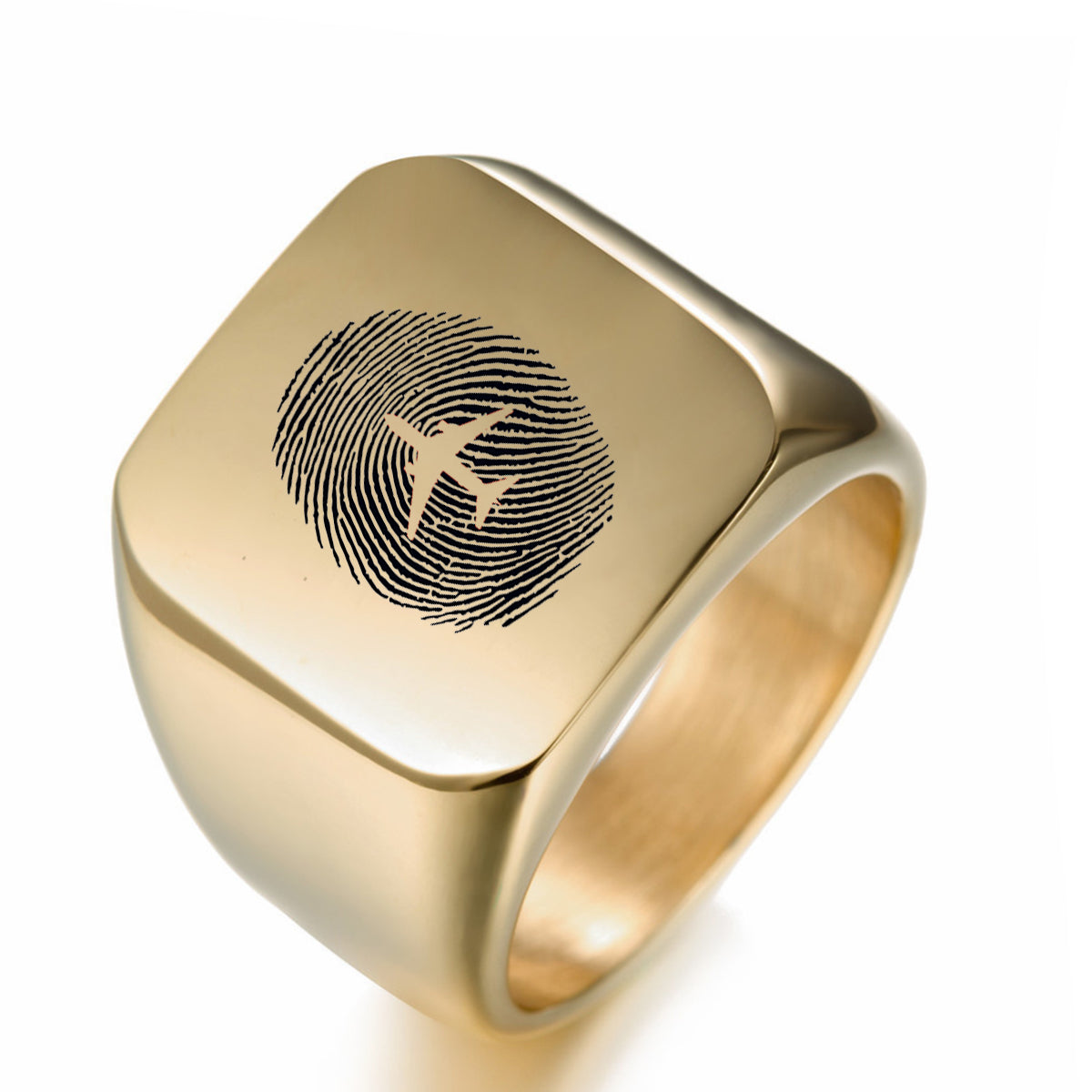 Aviation Finger Print Designed Men Rings