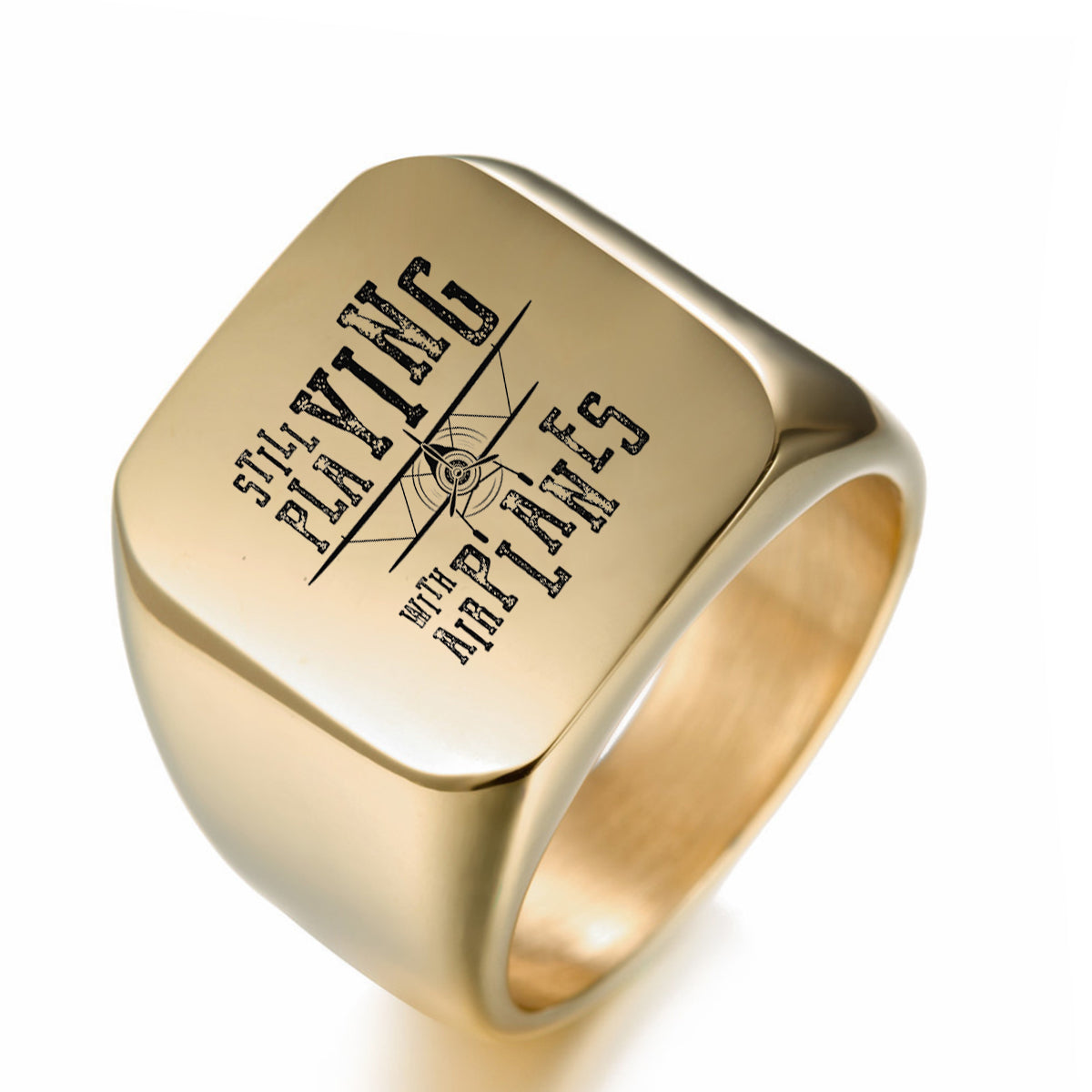 Still Playing With Airplanes Designed Men Rings