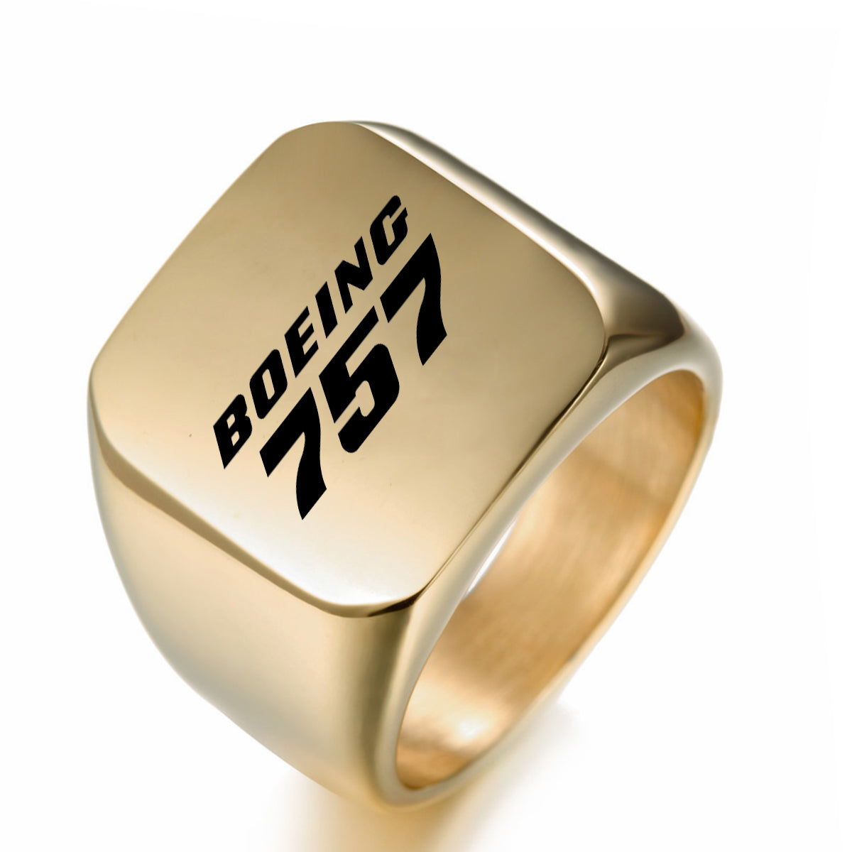 Boeing 757 & Text Designed Men Rings