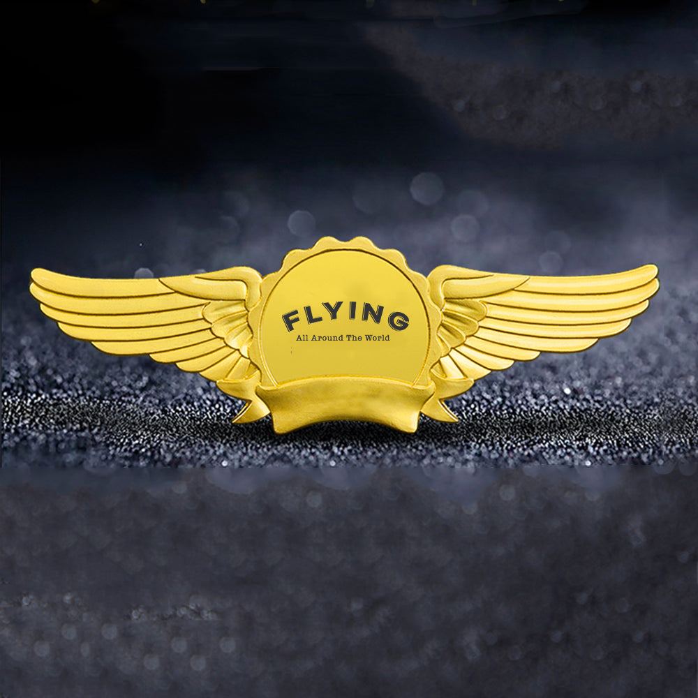Flying All Around The World Designed Badges