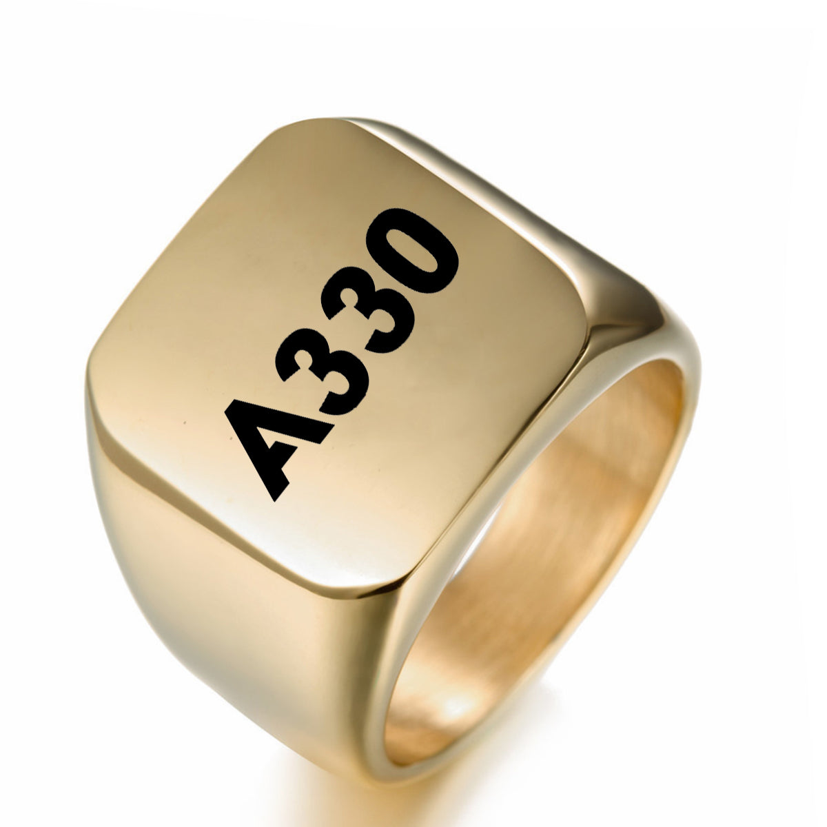 A330 Flat Text Designed Men Rings