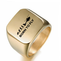 Thumbnail for Born To Fly Helicopter Designed Men Rings