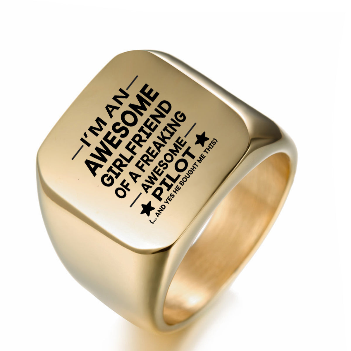 I am an Awesome Girlfriend Designed Men Rings