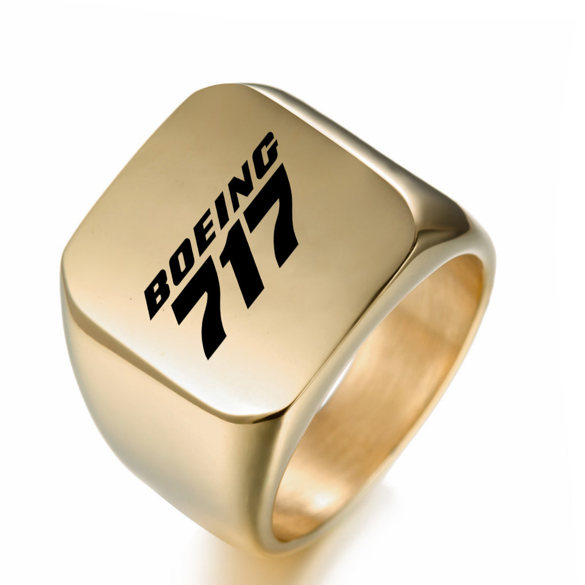 Boeing 717 & Text Designed Men Rings