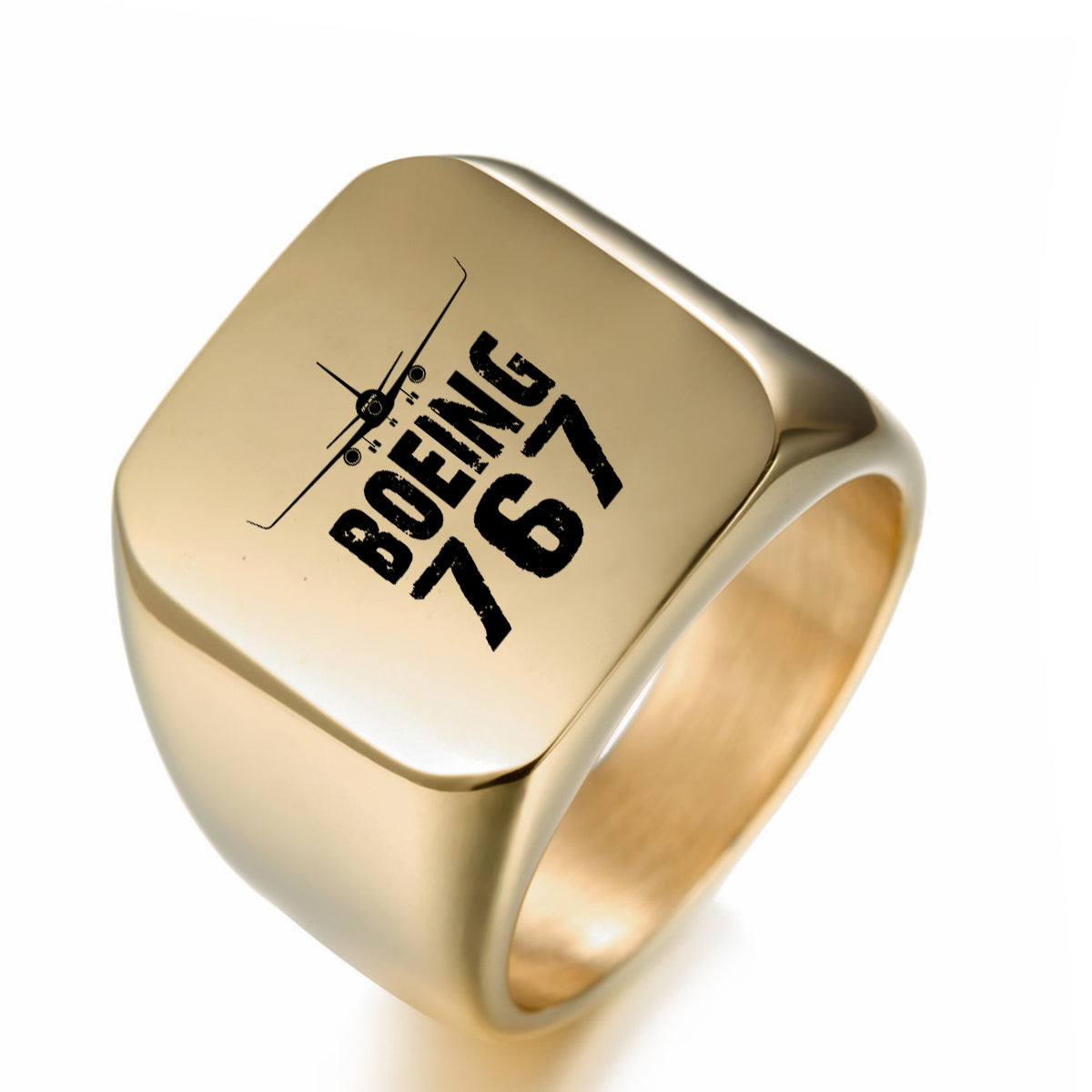 Boeing 767 & Plane Designed Men Rings