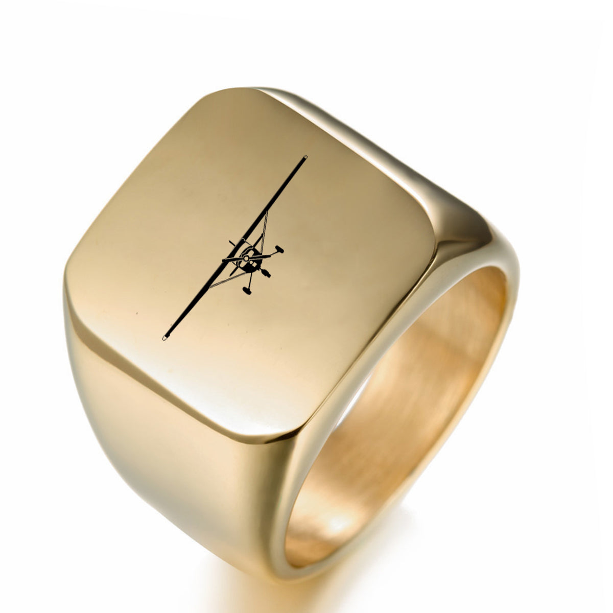 Cessna 172 Silhouette Designed Men Rings