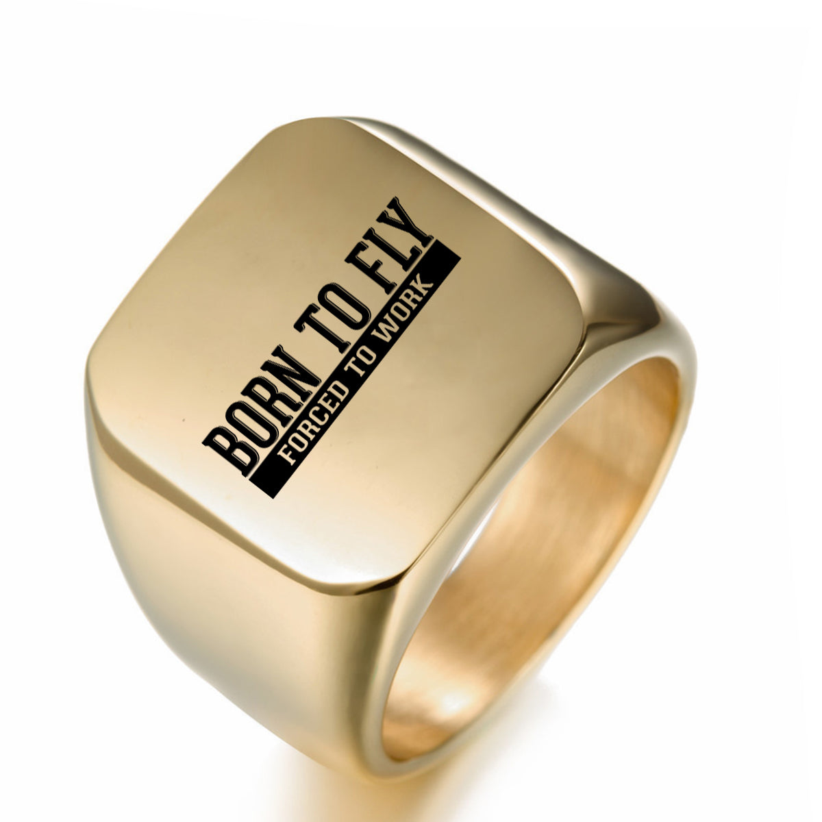 Born To Fly Forced To Work Designed Men Rings