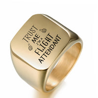Thumbnail for Trust Me I'm a Flight Attendant Designed Men Rings