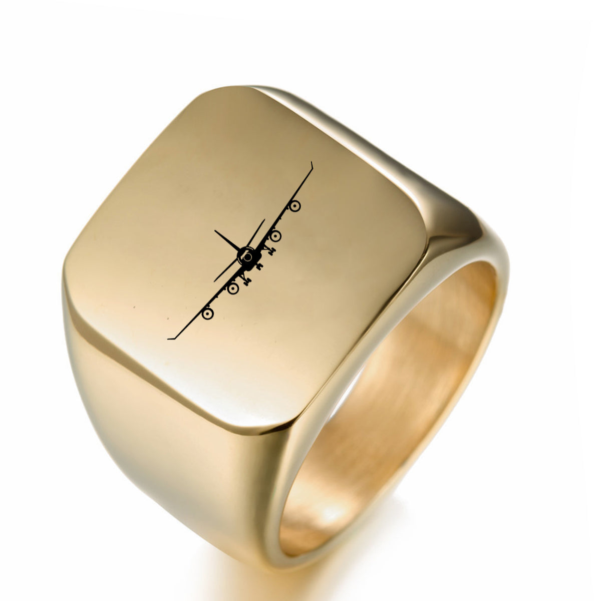 Airbus A340 Silhouette Designed Men Rings