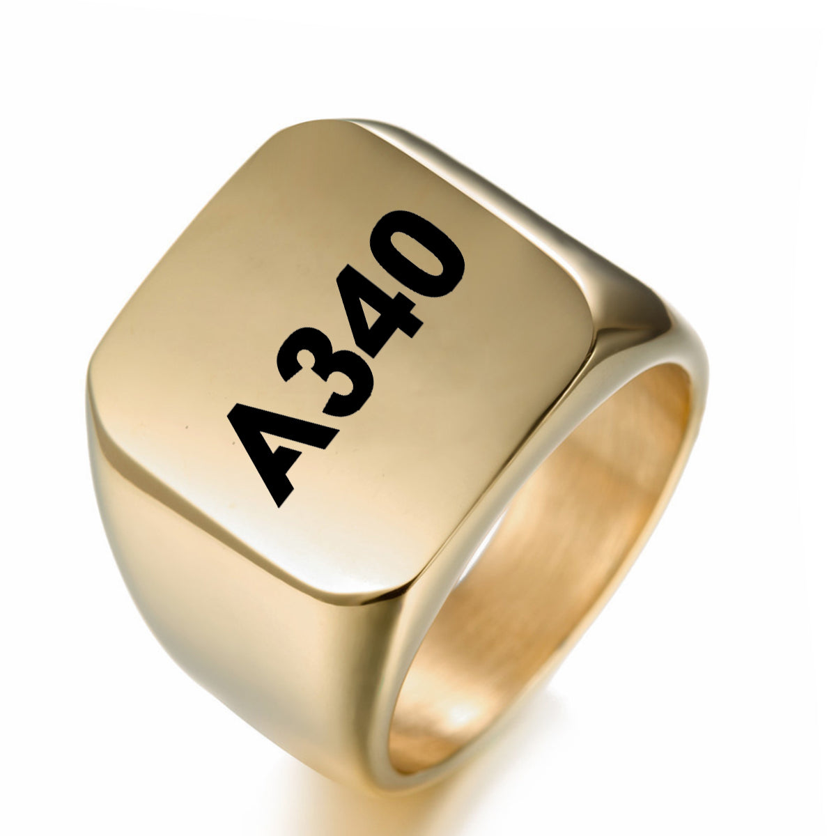 A340 Flat Text Designed Men Rings