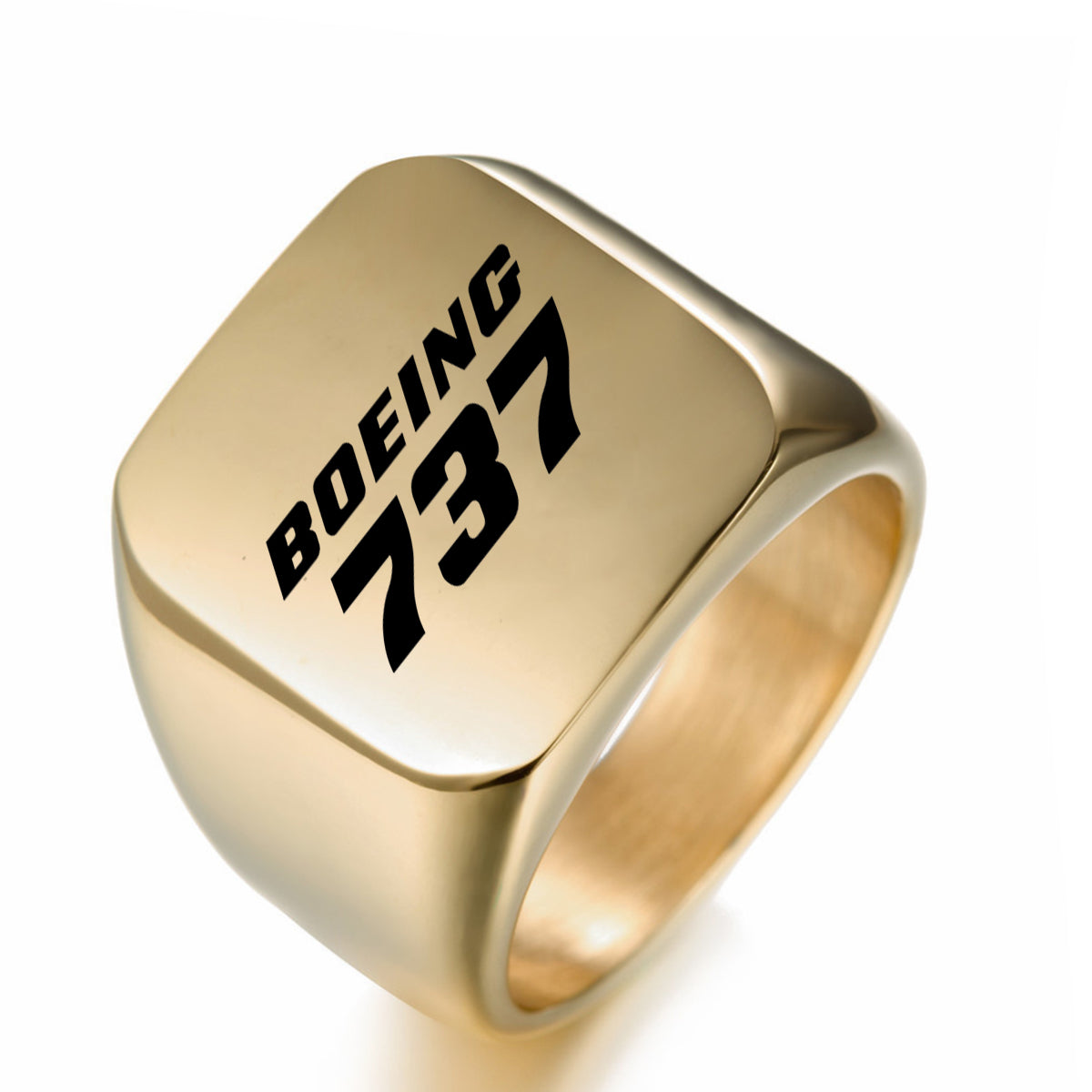 Boeing 737 & Text Designed Men Rings
