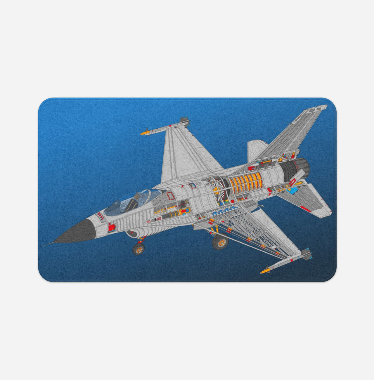 Graphical Fighter Jet 16 Designed Bath Mats