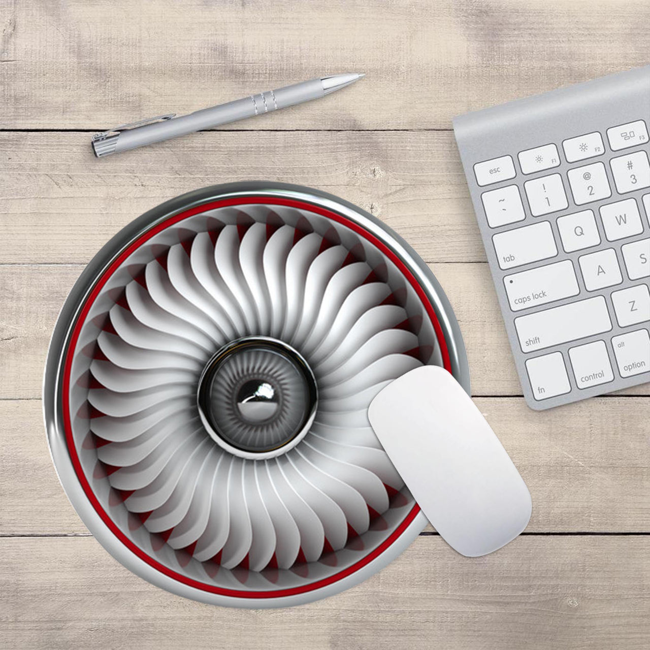Graphical Jet Engine & Red Line Designed Mouse Pads