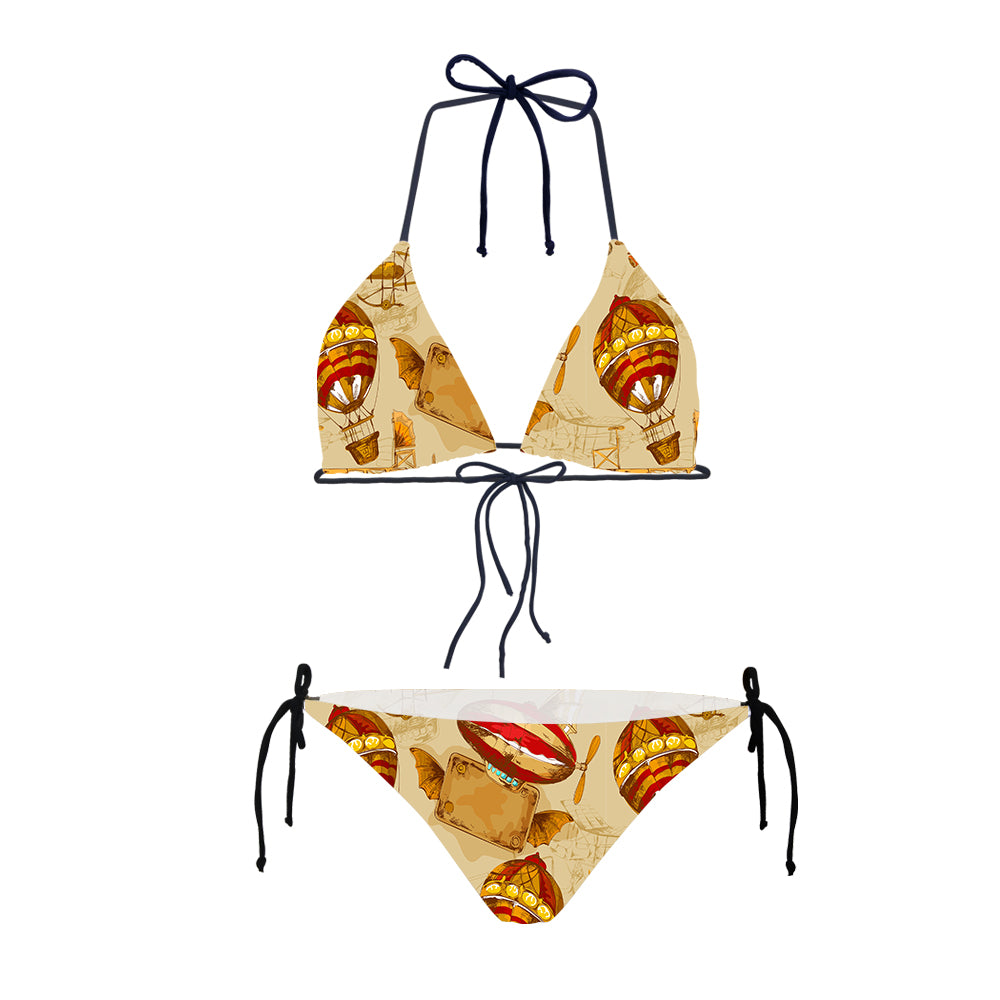 Graphical Travel Designed Triangle Bikini