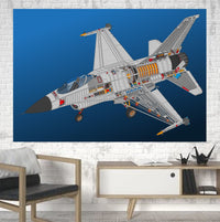 Thumbnail for Graphical Fighting Falcon F16 Printed Canvas Posters (1 Piece) Aviation Shop 