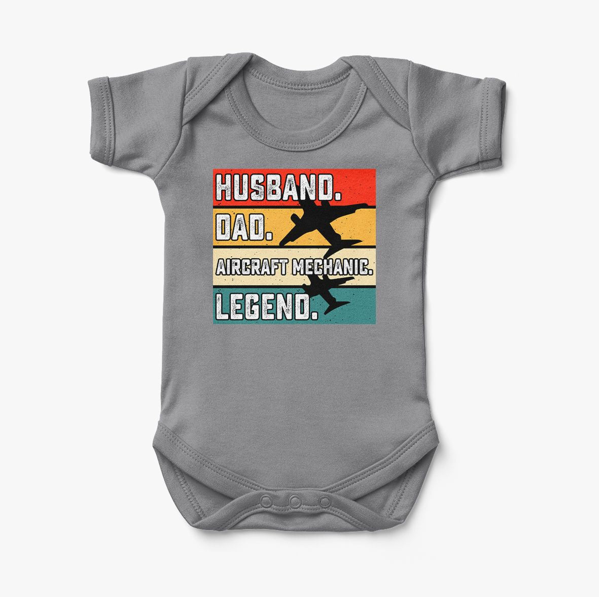 Husband & Dad & Aircraft Mechanic & Legend Designed Baby Bodysuits