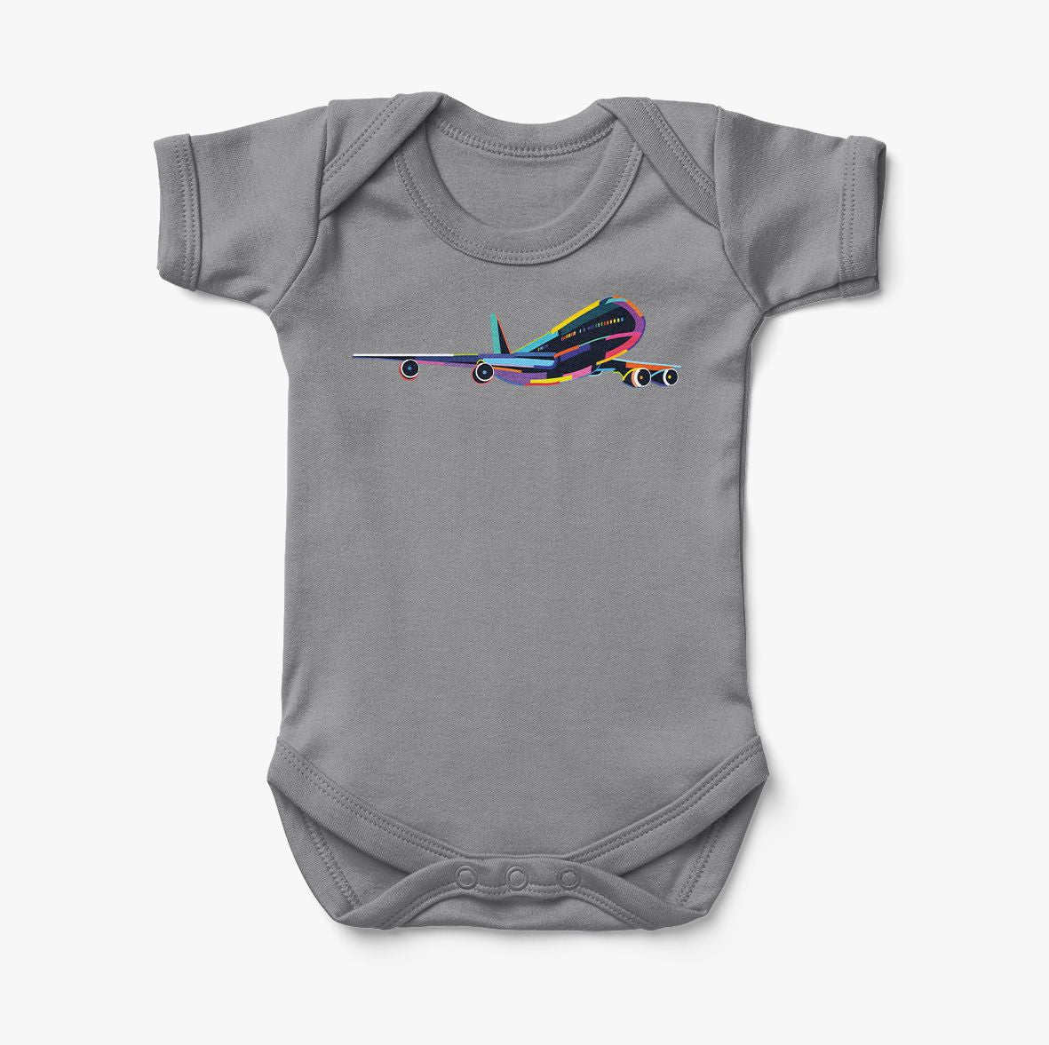 Multicolor Airplane Designed Baby Bodysuits