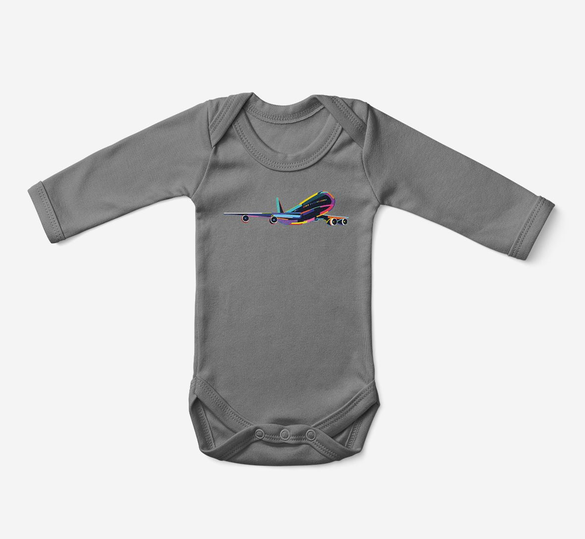 Multicolor Airplane Designed Baby Bodysuits