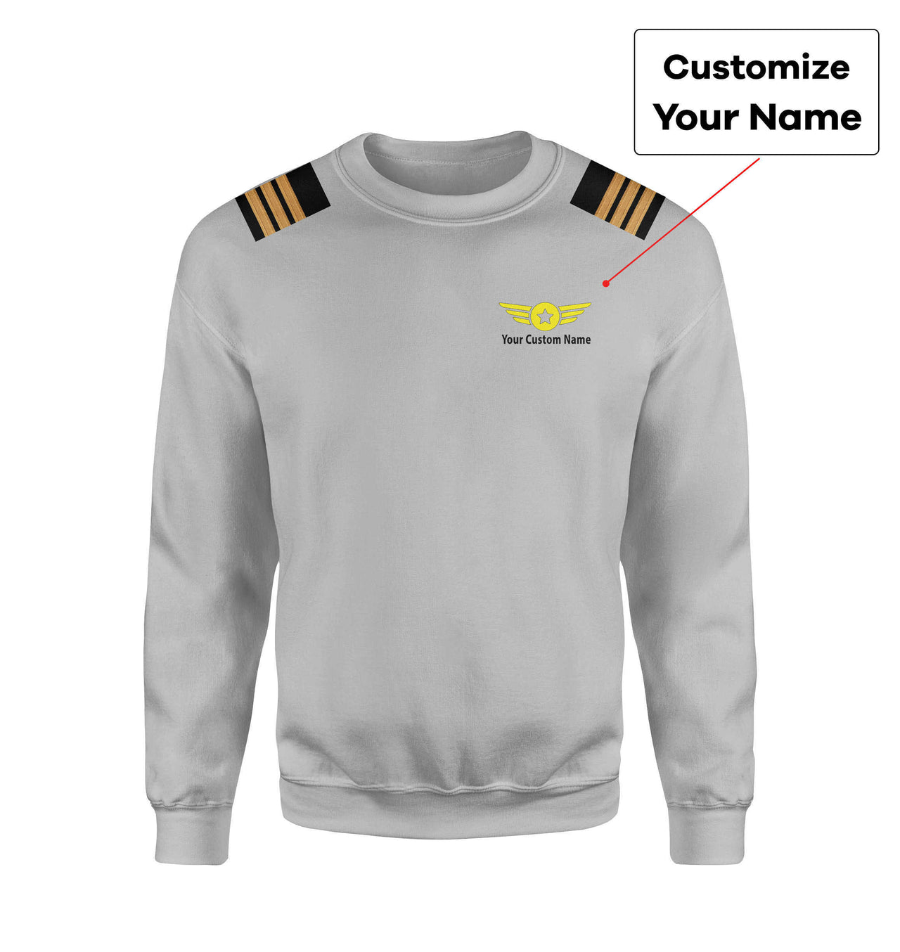 Custom & Name with EPAULETTES (Badge 4) Designed 3D Sweatshirts