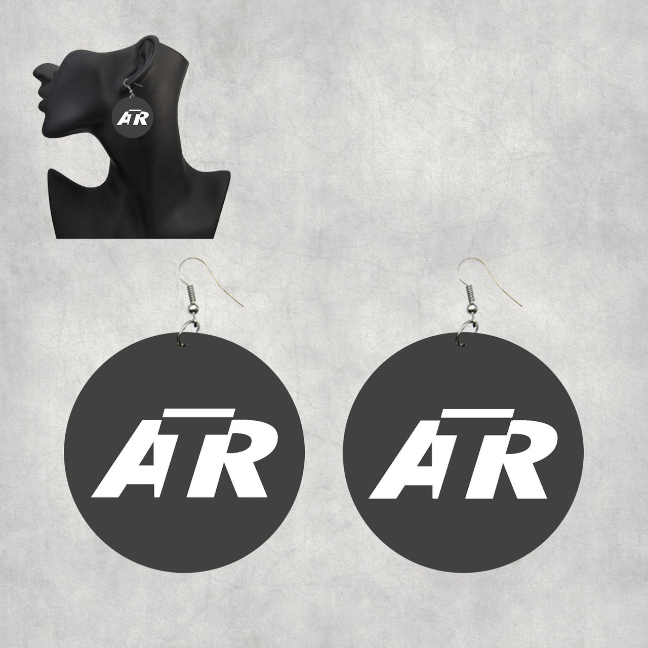 ATR & Text Designed Wooden Drop Earrings
