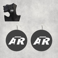 Thumbnail for ATR & Text Designed Wooden Drop Earrings