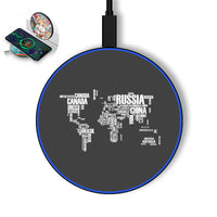 Thumbnail for World Map (Text) Designed Wireless Chargers