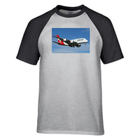 Thumbnail for Landing Qantas A380 Designed Raglan T-Shirts