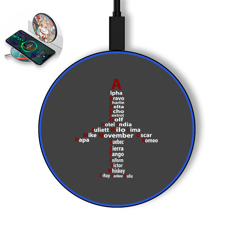 Airplane Shape Aviation Alphabet Designed Wireless Chargers