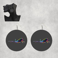 Thumbnail for Multicolor Airplane Designed Wooden Drop Earrings