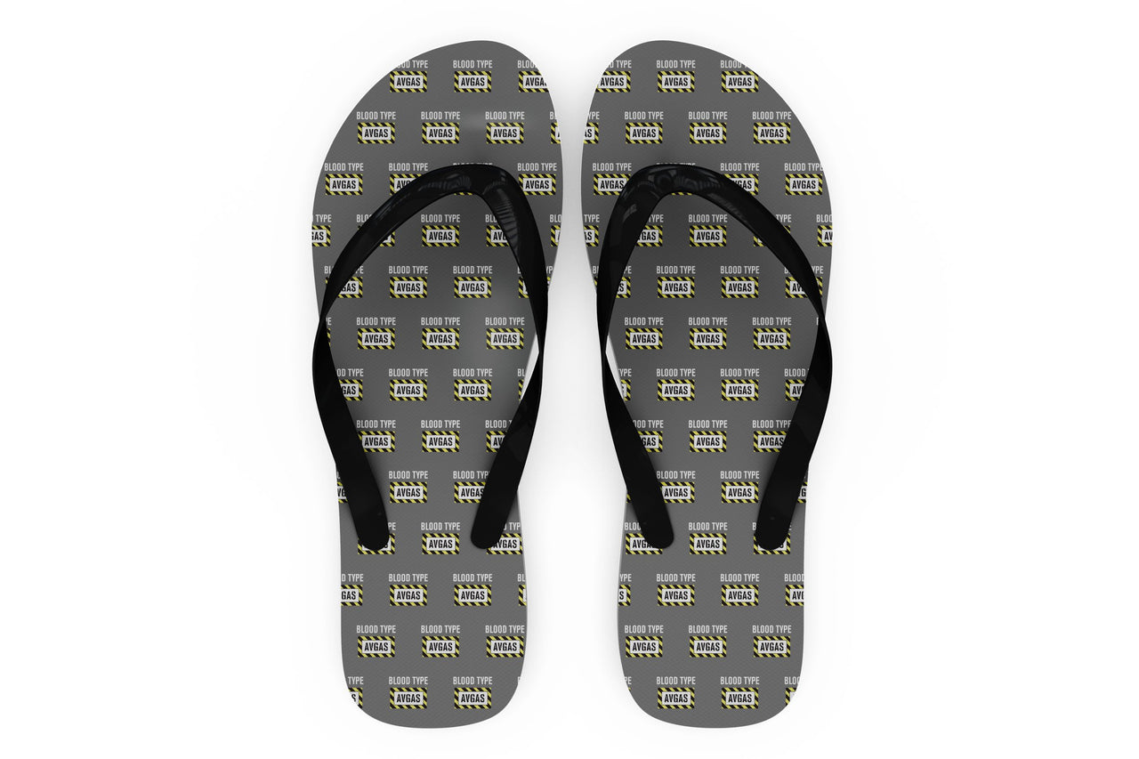 Blood Type AVGAS Designed Slippers (Flip Flops)