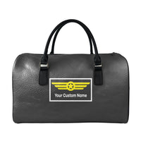 Thumbnail for Custom Name (Badge 1) Designed Leather Travel Bag