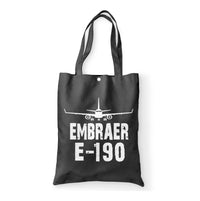 Thumbnail for Embraer E-190 & Plane Designed Tote Bags