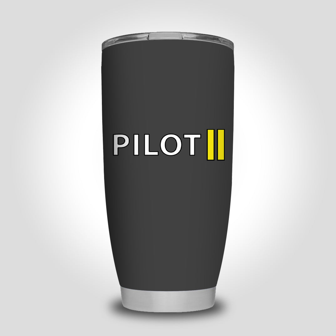 Pilot & Stripes (2 Lines) Designed Tumbler Travel Mugs