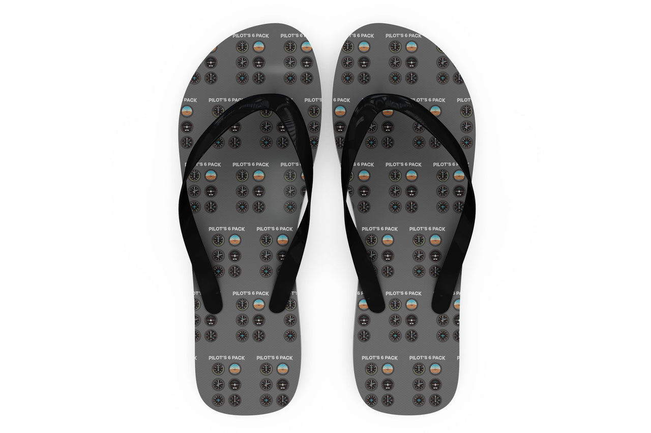 Pilot's 6 Pack Designed Slippers (Flip Flops)